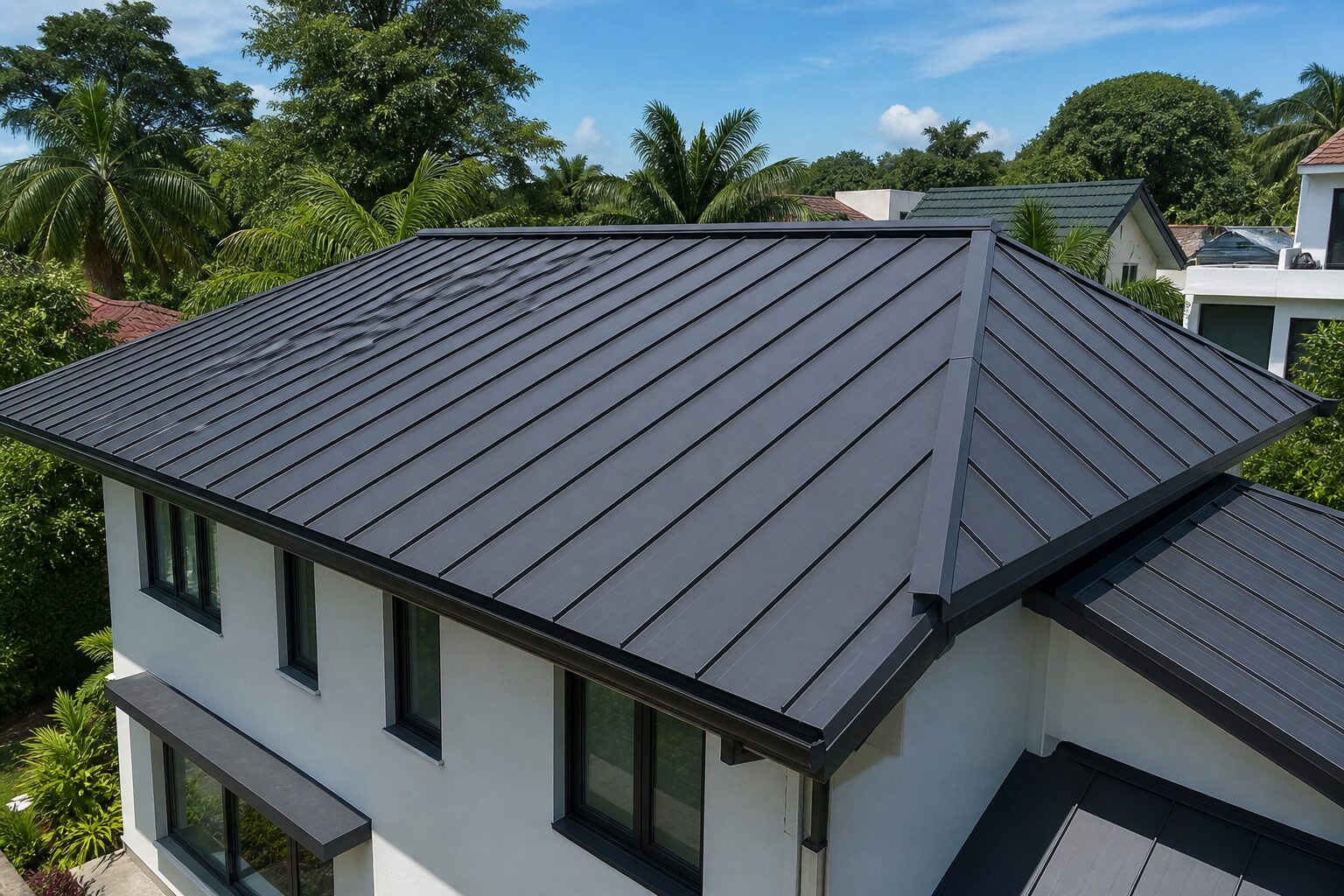 Full re-roof roofed with Heat-Shield insulated aluminium panels
